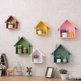 Cabilock Wooden House-Shaped Wall Storage Shelf Display Box