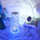 LED Crystal Table Desk Lamp, Modern Bedside Table Lamp, for Living Room Bedroom Dining Room Kitchen